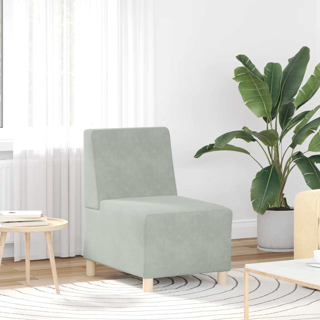 Armchair 55 cm light grey velvet