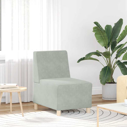Armchair 55 cm light grey velvet