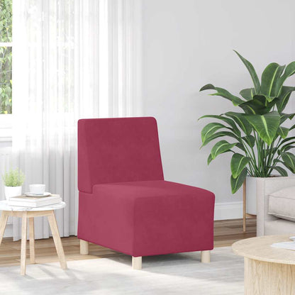 55 cm red velvet armchair