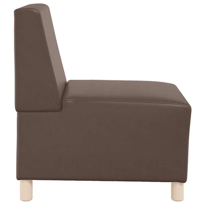 55 cm brown artificial leather armchair