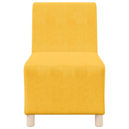 55 cm armchair in light yellow corduroy fabric