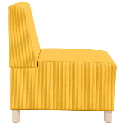 55 cm armchair in light yellow corduroy fabric