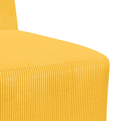 55 cm armchair in light yellow corduroy fabric