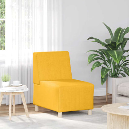 55 cm armchair in light yellow corduroy fabric