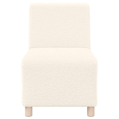 55 cm armchair in cream wool-like curly fabric
