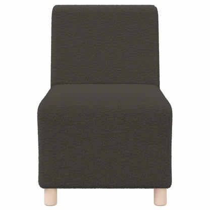 Armchair 55 cm dark grey curly wool fabric