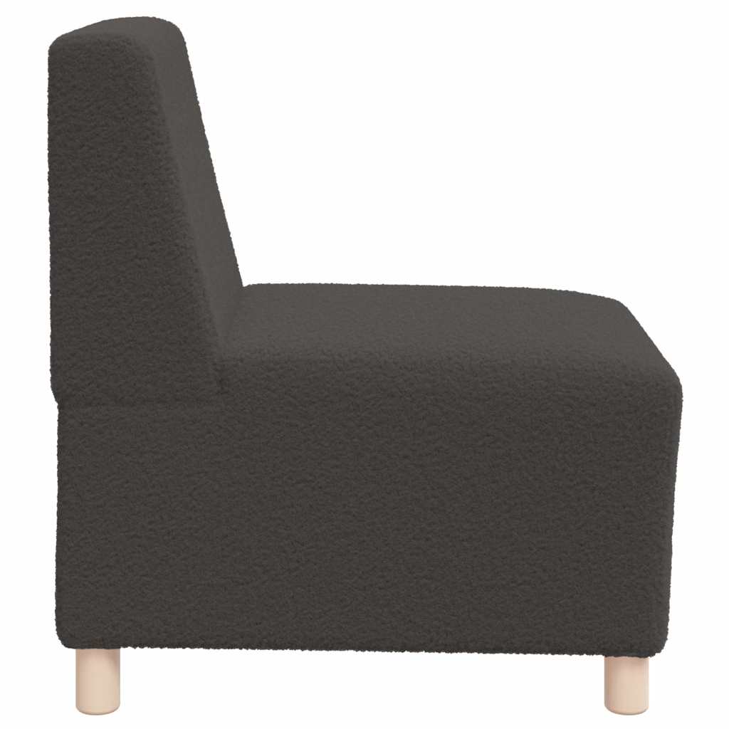 Armchair 55 cm dark grey curly wool fabric