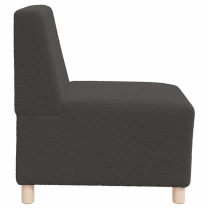 Armchair 55 cm dark grey curly wool fabric
