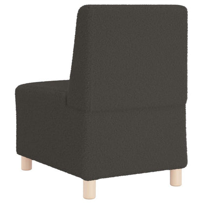 Armchair 55 cm dark grey curly wool fabric