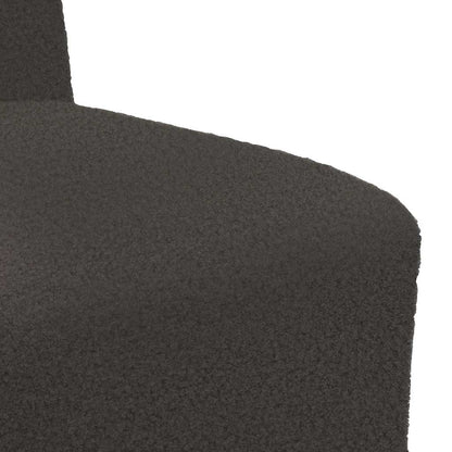 Armchair 55 cm dark grey curly wool fabric
