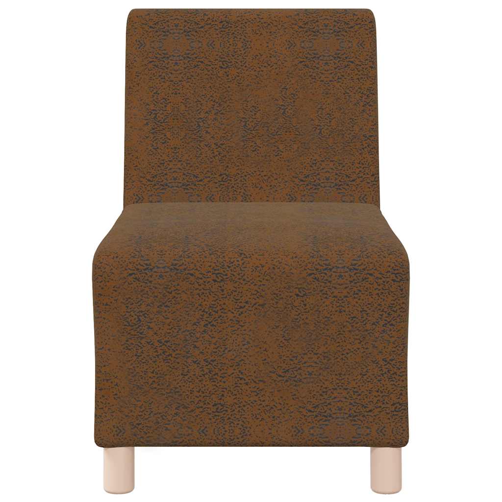 Poltrona em camurça artificial 55 cm castanho