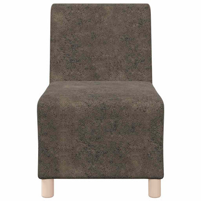 Armchair in faux suede 55 cm dark grey