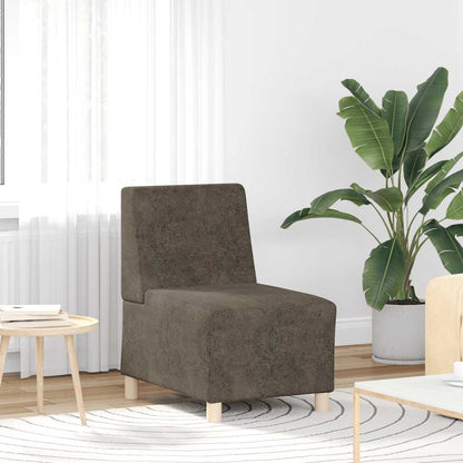 Armchair in faux suede 55 cm dark grey
