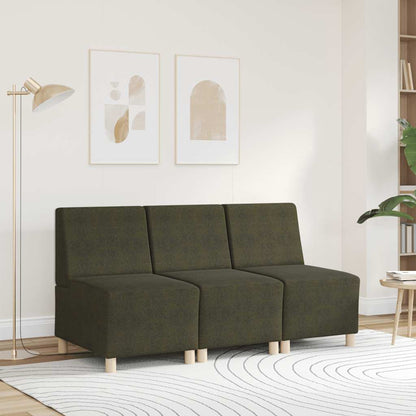 Armchair in artificial suede 55 cm military green