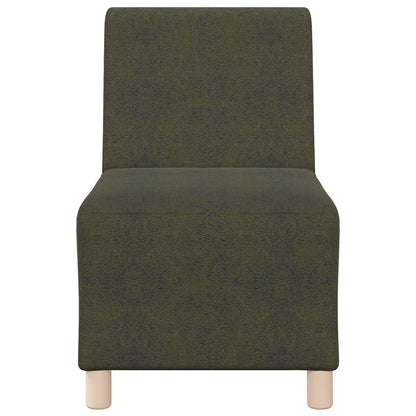 Armchair in artificial suede 55 cm military green