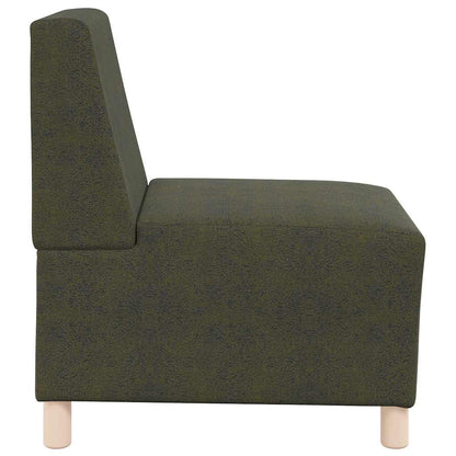 Armchair in artificial suede 55 cm military green