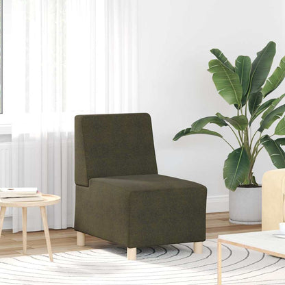 Armchair in artificial suede 55 cm military green