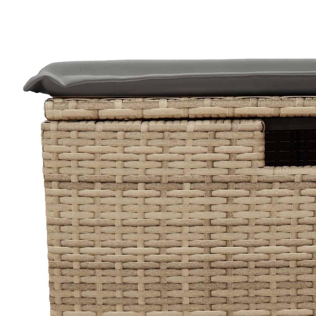 7 pcs garden sofa set with cushions poly rattan beige