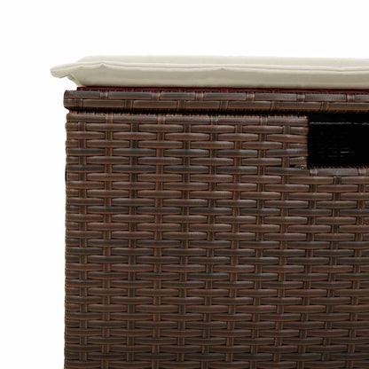 8 pcs conjunto sofás de jardim c/ almofadões vime PE castanho