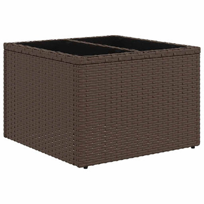 8 pcs conjunto sofás de jardim c/ almofadões vime PE castanho