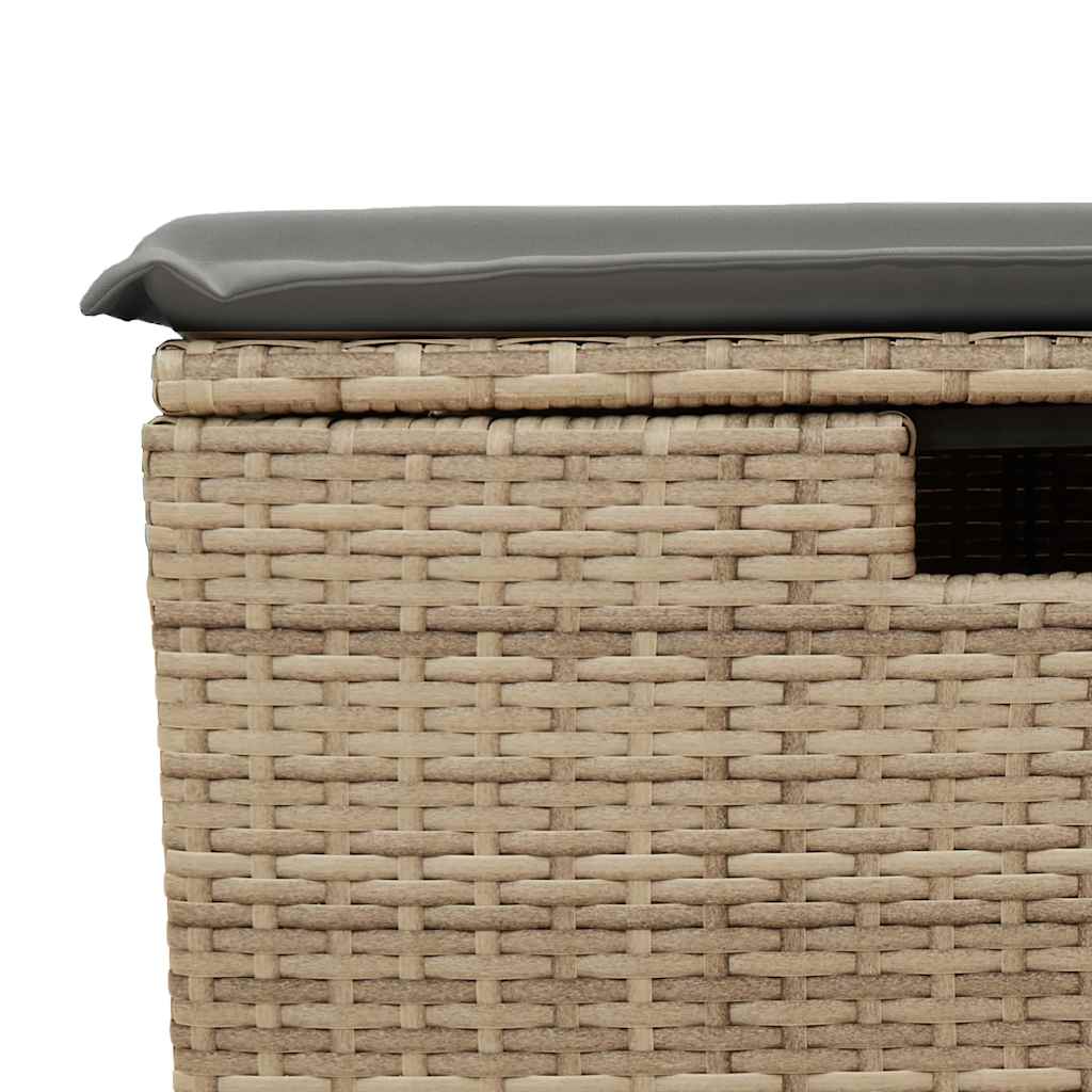 7 pcs garden sofa set with cushions poly rattan beige
