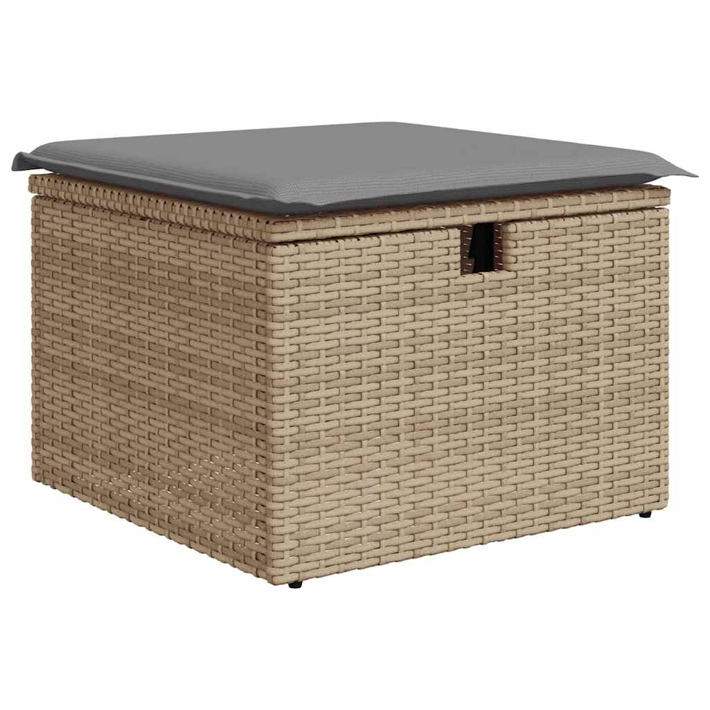 10 pcs garden sofa set with cushions PE rattan beige