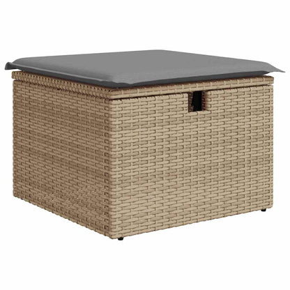 10 pcs garden sofa set with cushions PE rattan beige