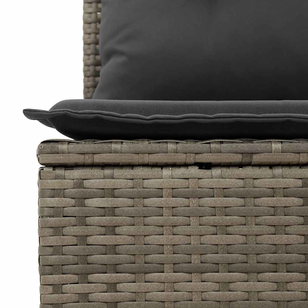 8 pcs garden sofa set with cushions poly rattan grey