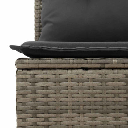 8 pcs garden sofa set with cushions poly rattan grey