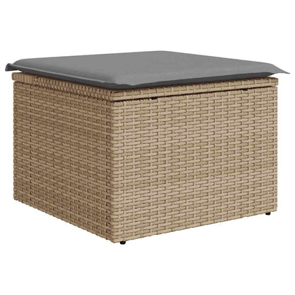 7 pcs garden sofa set with cushions poly rattan beige