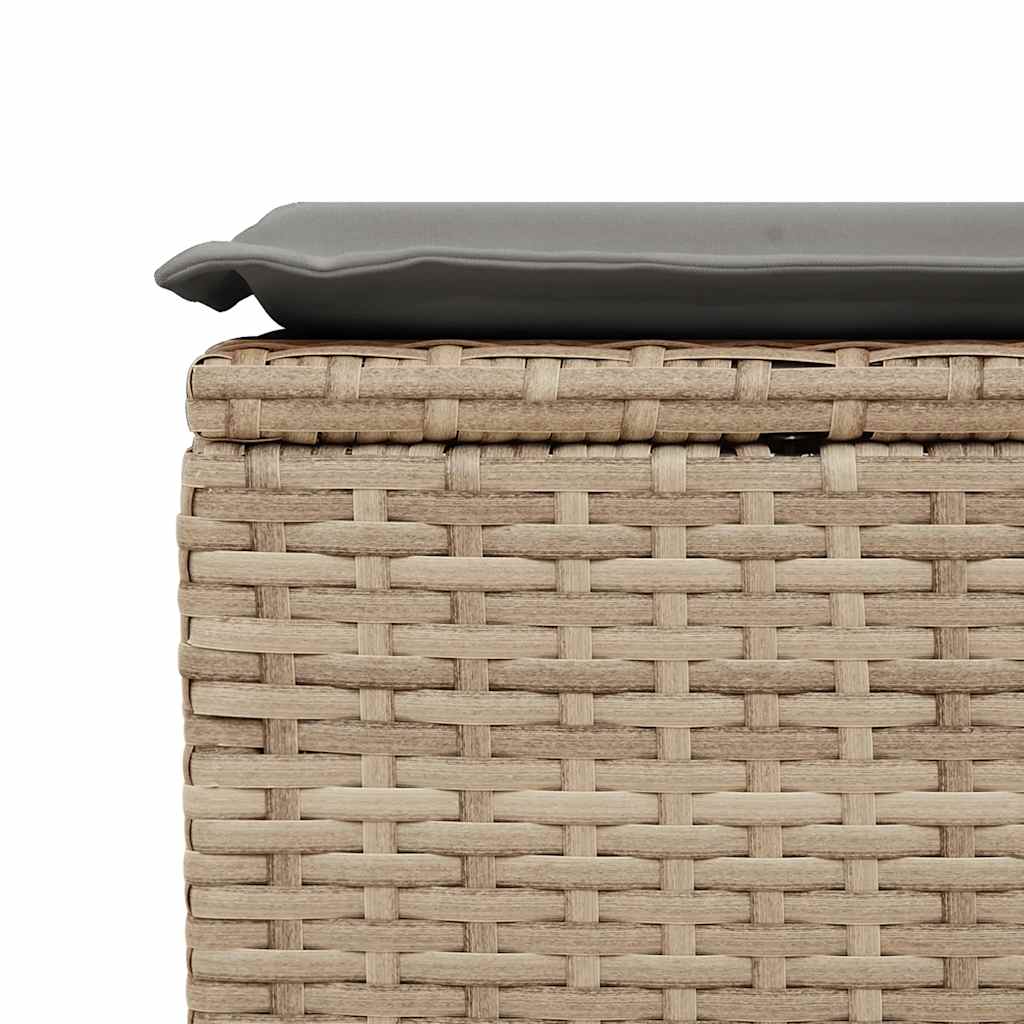 7 pcs garden sofa set with cushions poly rattan beige
