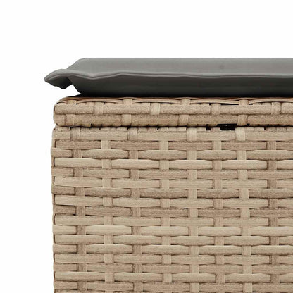 7 pcs garden sofa set with cushions poly rattan beige