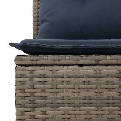 7 pcs conjunto sofás jardim almofadões vime PE/acácia cinzento