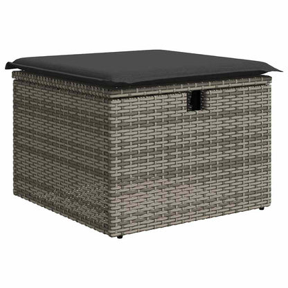 8 pcs garden sofa set with cushions poly rattan grey