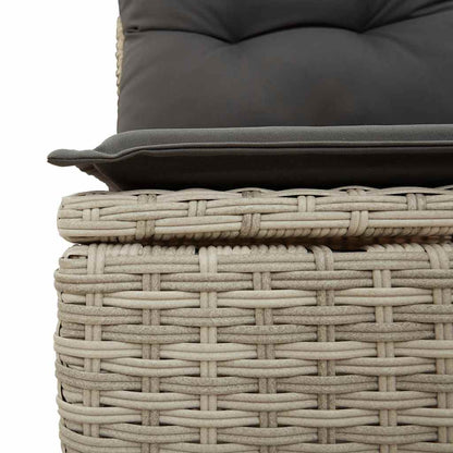 10 pcs garden sofa set with cushions light grey poly rattan