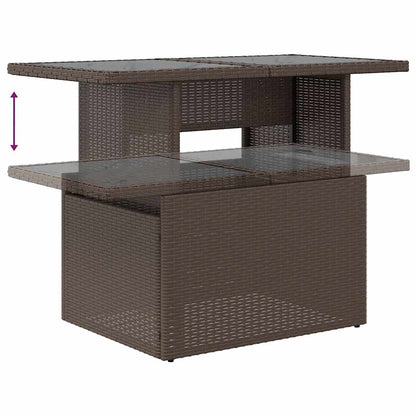 10 pcs conj. sofás jardim c/ almofadões vime PE/acácia castanho