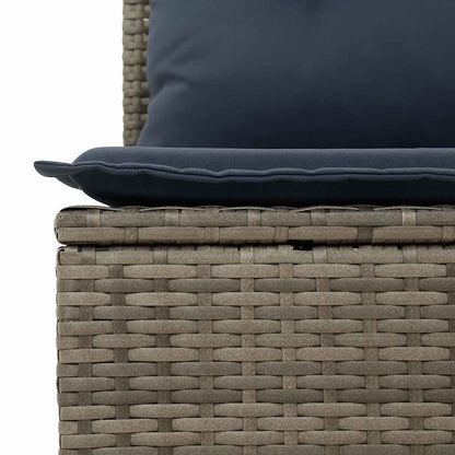 7 pcs conjunto sofás jardim c/ almofadões vime PE/acácia preto