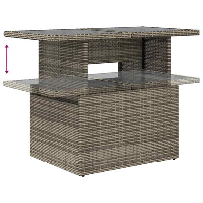 7 pcs conjunto sofás jardim c/ almofadões vime PE/acácia preto
