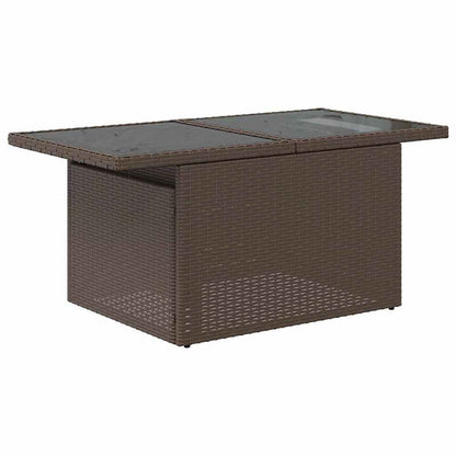 10 pcs conj. sofás jardim c/ almofadões vime PE/acácia castanho