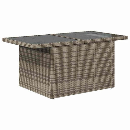 8 pcs garden sofa set with cushions poly rattan grey