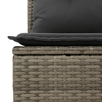 8 pcs garden sofa set with cushions poly rattan grey