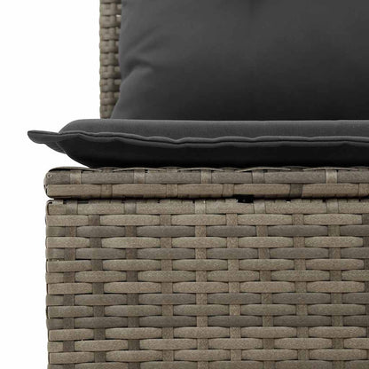 8 pcs garden sofa set with cushions poly rattan grey