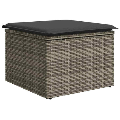 8 pcs garden sofa set with cushions poly rattan grey