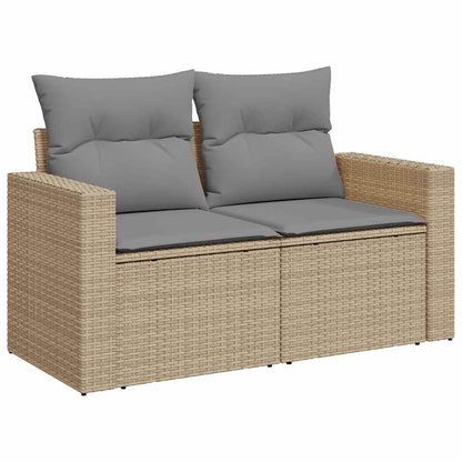 10 pcs garden sofa set with cushions PE rattan beige