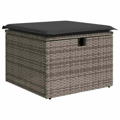 8 pcs garden sofa set with cushions poly rattan grey