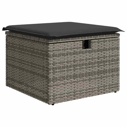 8 pcs garden sofa set with cushions poly rattan grey