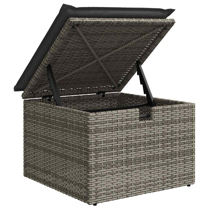 8 pcs garden sofa set with cushions poly rattan grey