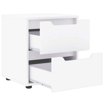 VISNES bedside table made of white wood 45x40x50cm