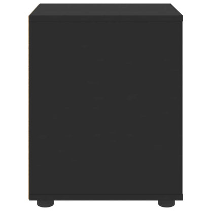 VISNES bedside table in black wood 45x40x50cm