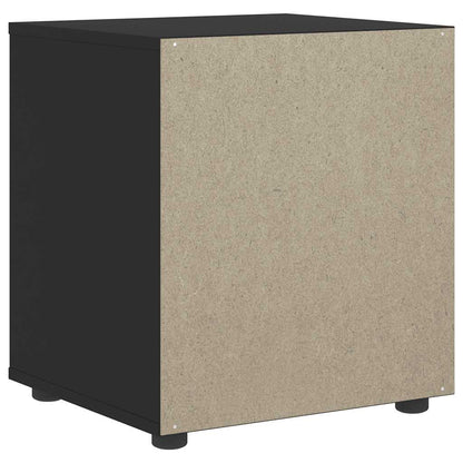 VISNES bedside table in black wood 45x40x50cm